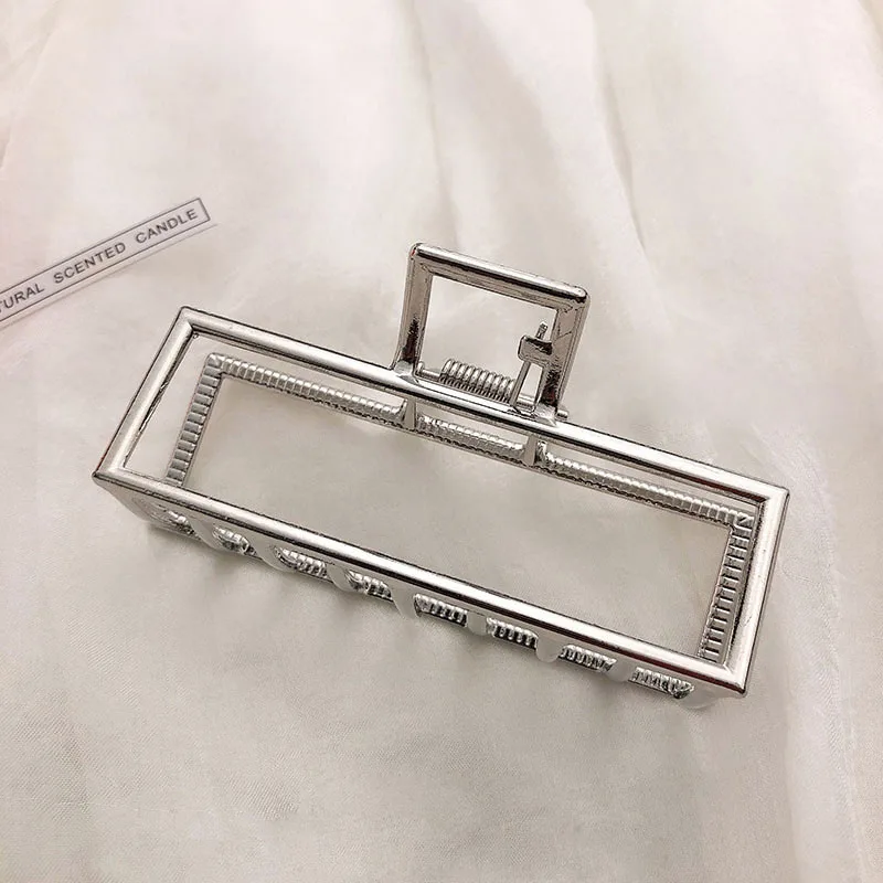 Neue Elegante Gold- und Silber-Haarspangen mit Geometrischem Hohlmuster, Metall-Haarklammer, Haarband, Krabben-Haarclips, Modische Haaraccessoires für Damen – Detail 18