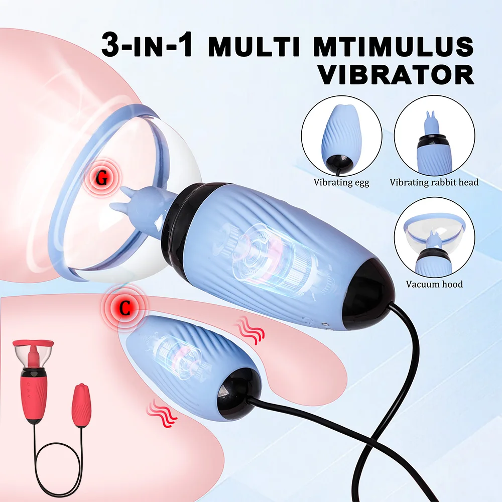 Vacuum Breast Enhancer Sucker Enlargement Pump Suction Licking Nipple Clitoral Massager G-spot Sucker Sex Toys for Women