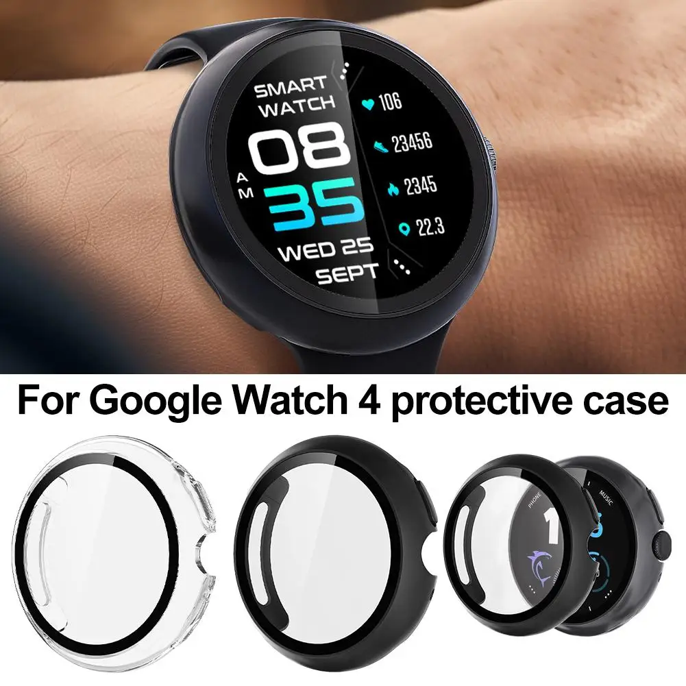 

Защитный чехол для Google Watch4, встроенный полный чехол с пленкой для экрана, противоударный чехол для часов с защитой от царапин