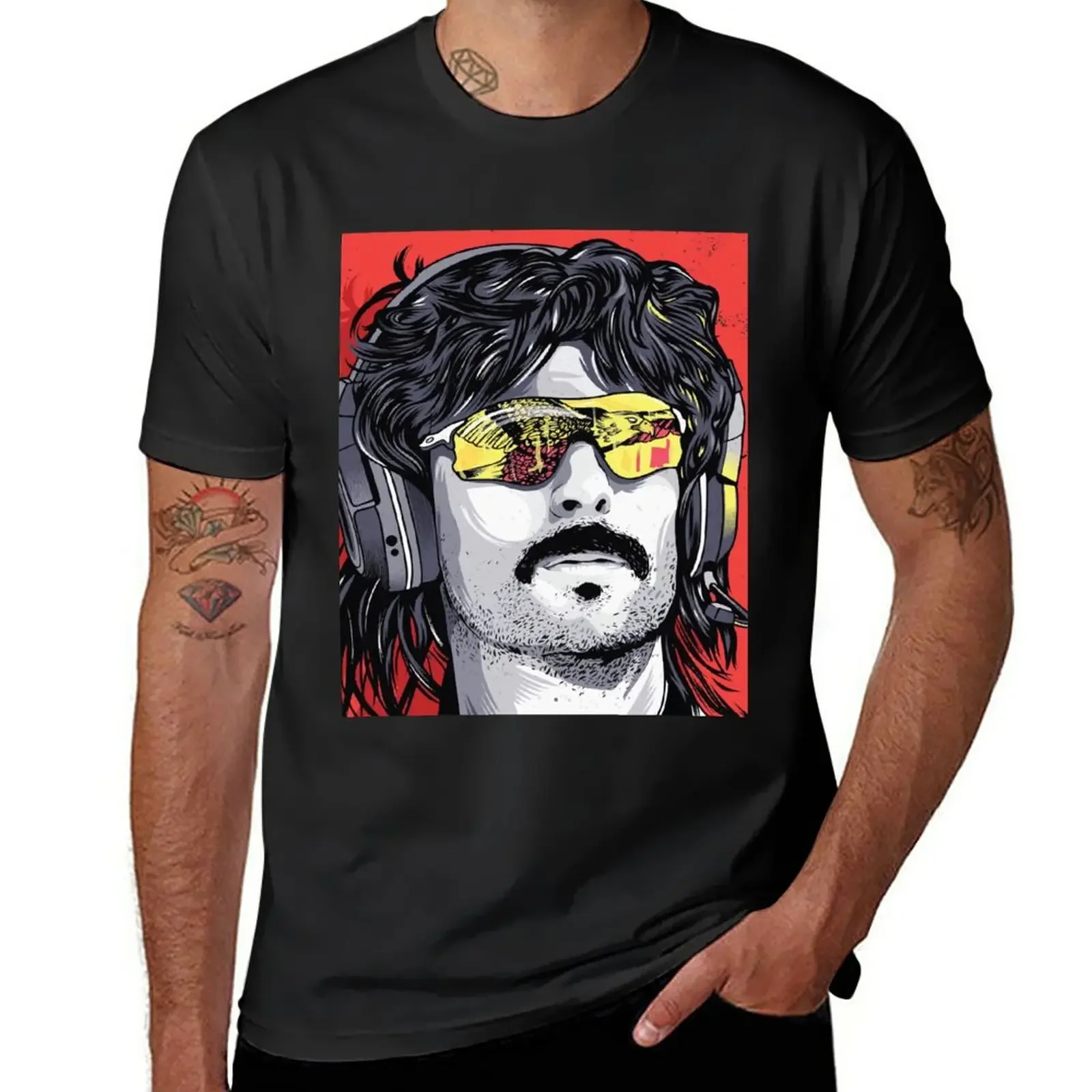 New Dr disrespect Portrait T-Shirt shirts graphic tees heavyweight t shirts men clothings