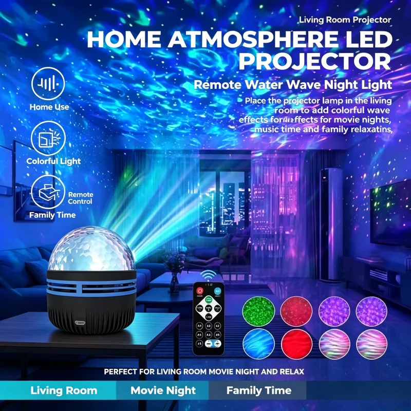 Baby Nursery Water - Rotating Water Wave Light LED Projector