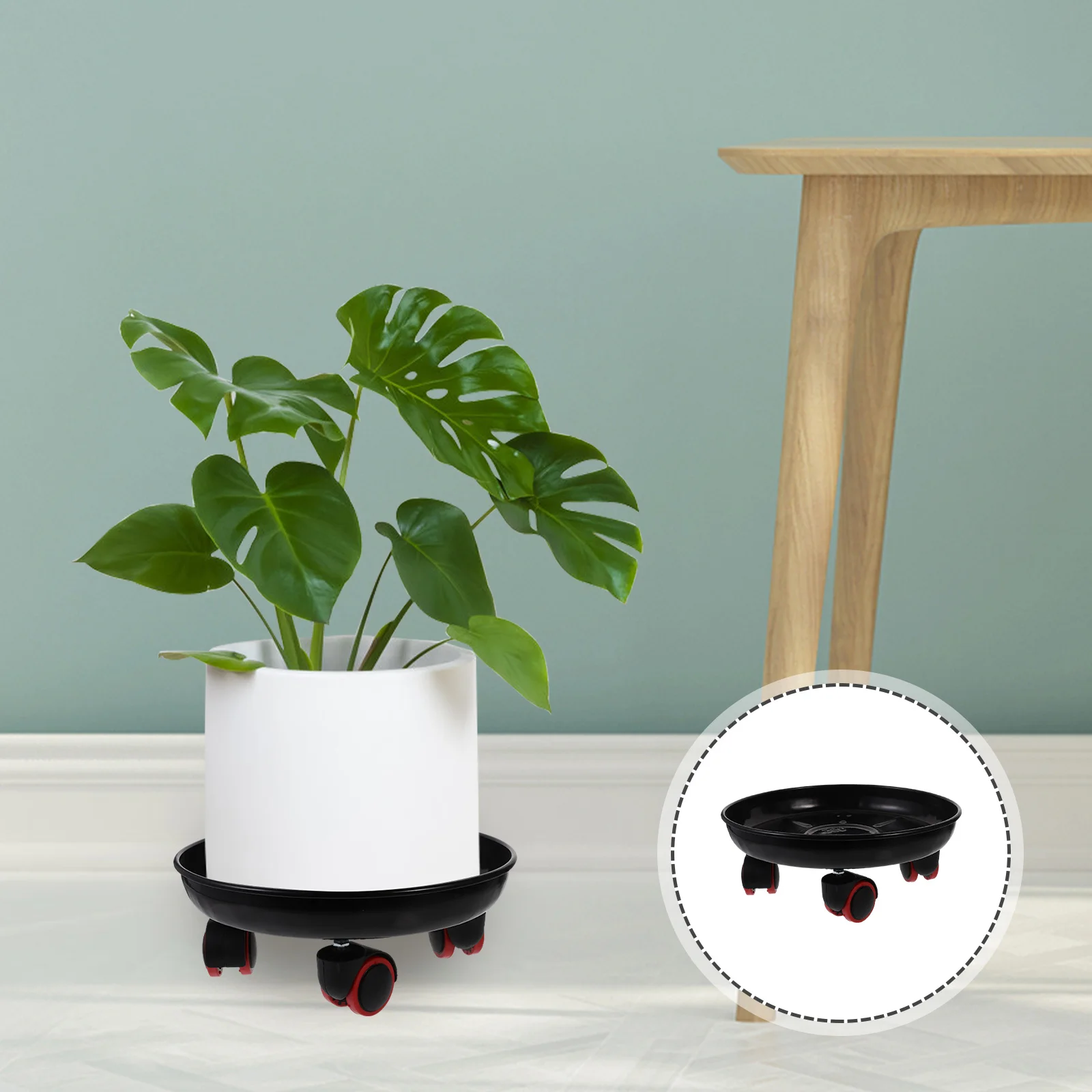 

Flower Pot Saucers With Wheels Movable Plant Tray For Indoor Outdoor Garden Bonsai Rolling Planter Base Storage Holder