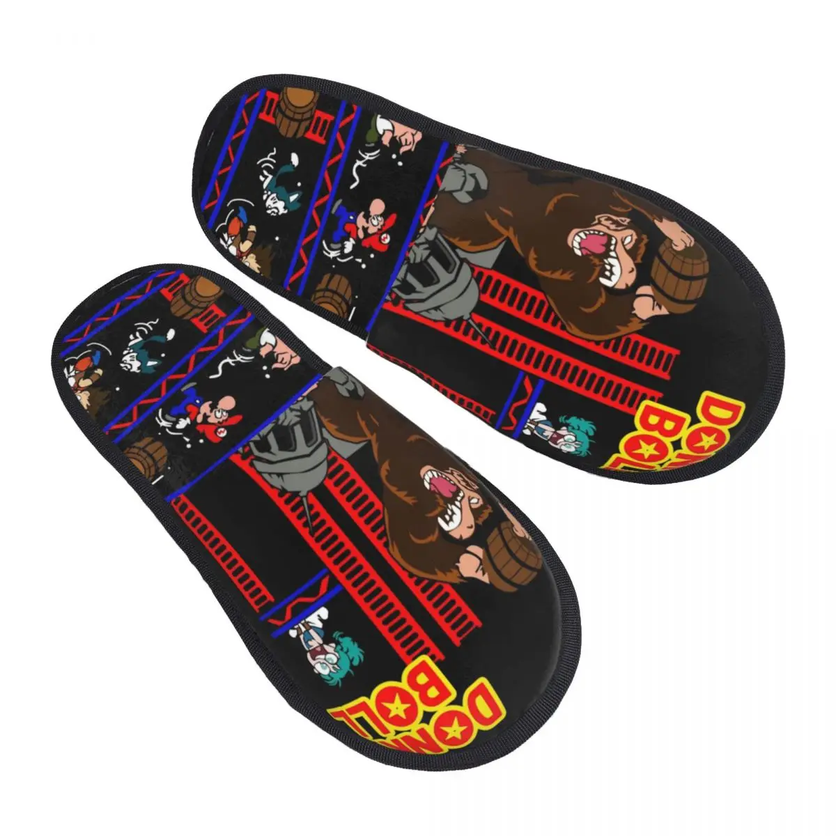 Custom D-Donkey Kongs Cozy Scuff With Memory Foam Slippers Women Game Hotel House Shoes