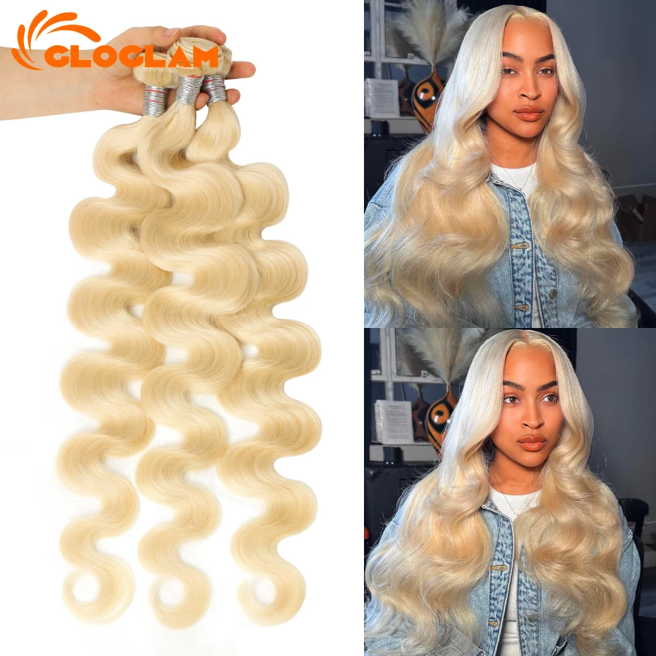 Honey Blonde Colored Human Hair Bundles Body Wave Raw Hair 100% Human Hair Extensions Double Track 613 Hair Weave Weaving Bundle