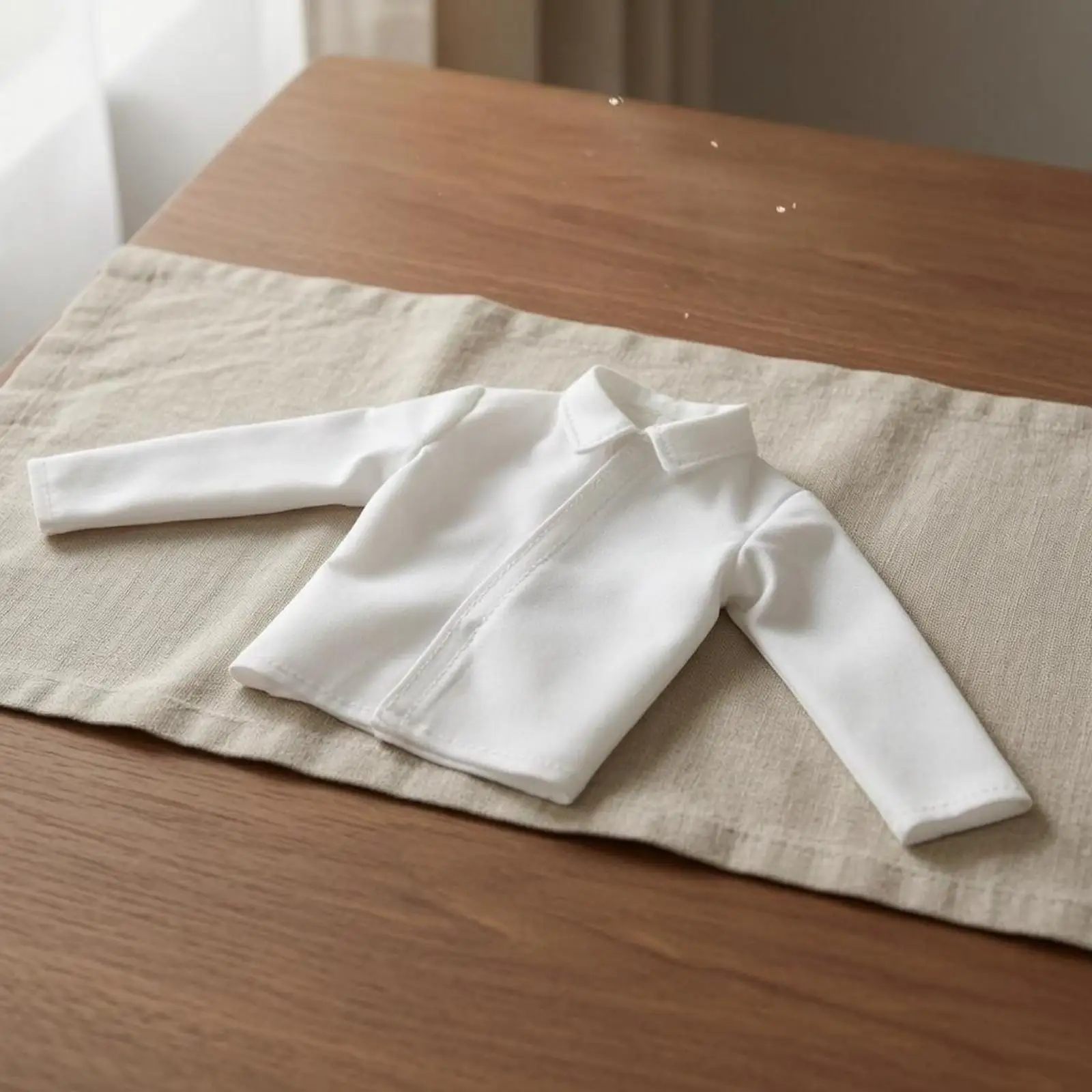 BJD Sized Men Dress Shirt Front Button Closure Long Sleeve Classic Doll Clothes for