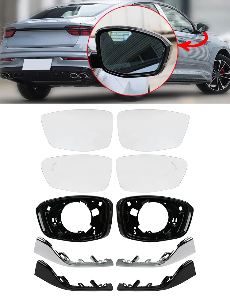 For Geely Preface E9 E13 Rearview Mirror Frame Decorative Bright Strip Rearview Mirror Lens