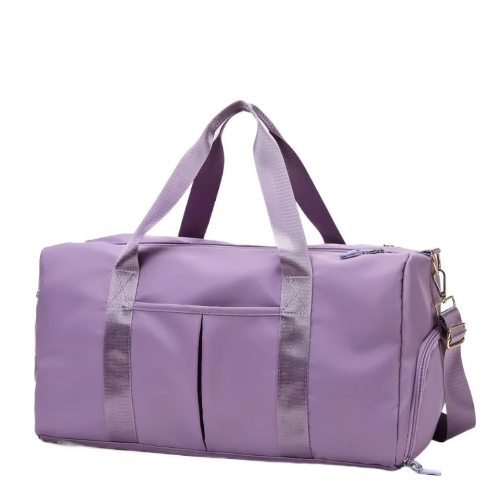 

Oxford Travel Luggage Bag Short Distance Multi Layered Large Capacity Handbag with Shoe Compartment Solid Color Gym Shoulder Bag