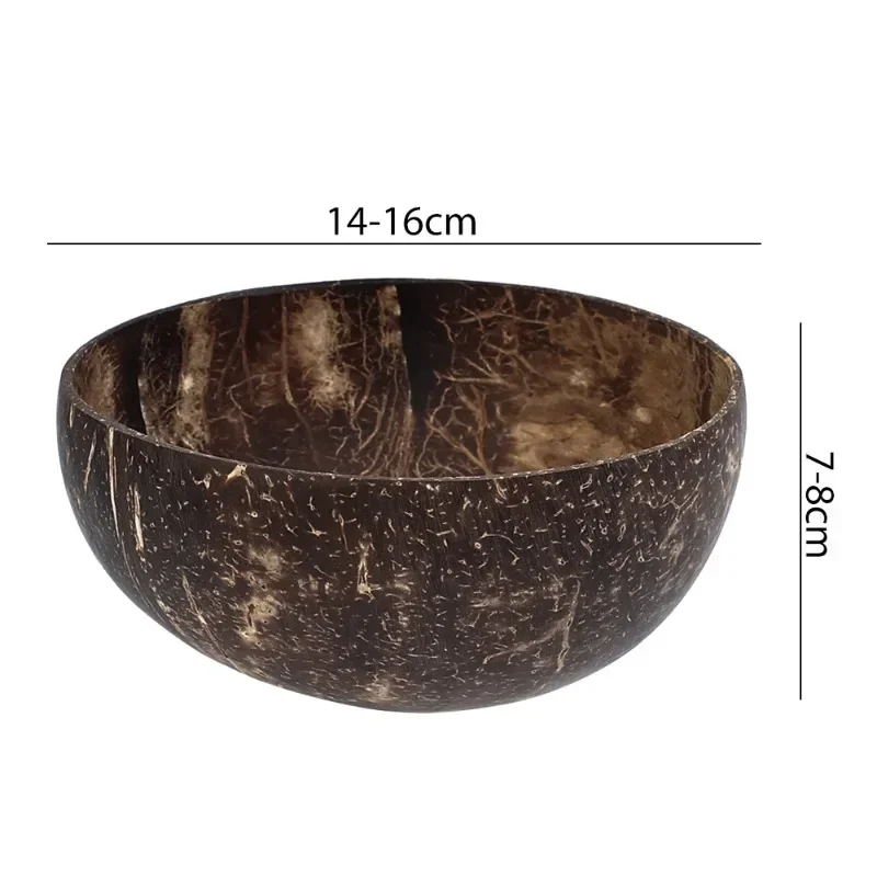 طقم أواني عشاء من جوز الهند الطبيعي ، أواني حاويات خشبية للحلوى سلطة فواكه ، أواني طعام للمطبخ ، 12-15 *