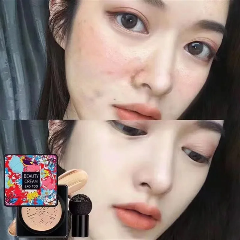 BB Cream Concealer Air Cushion Mushroom Head With Powder Puff CC Cream Moisturizing Brightening Foundation Base Makeup Cosmetics