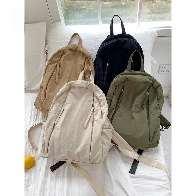 

New style minority portability Nylon fabric backpack female simple College student leisure backpack