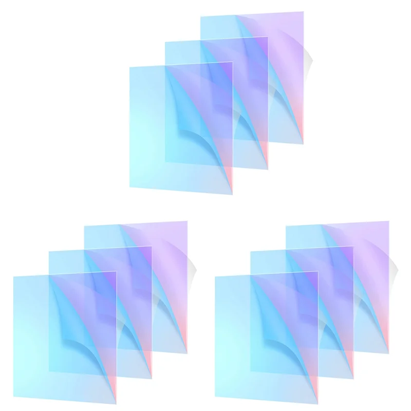 SHGO-Acrylic Colored Translucent Acrylic Iridescent Radiant Sheet Laser-Cutting Acrylic Board,8 X 12 Inch(9 Pack,2.6Mm Thick)