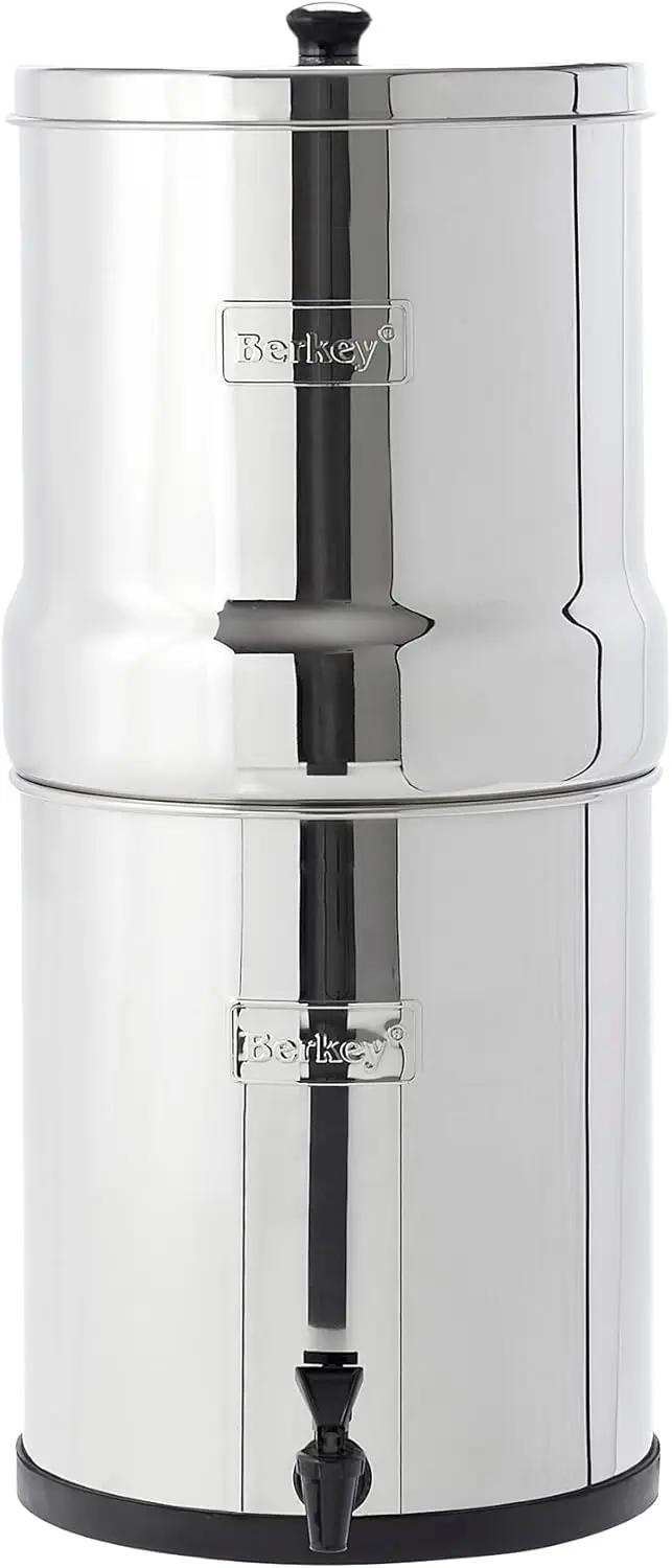 Gravity-Fed Stainless Steel Countertop Water Filter System 2.25 Gallon with 2 Authentic  Elements BB9-2 F