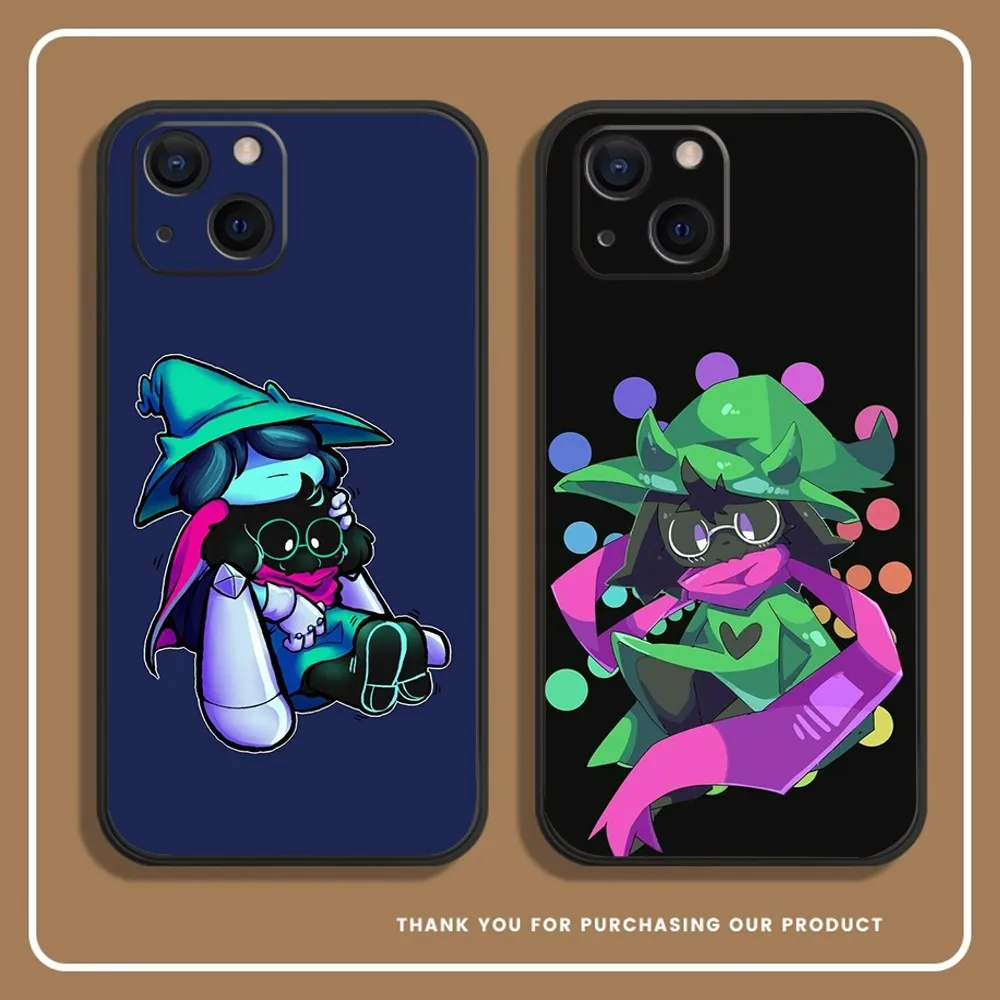 Game D-Deltarune R-Ralsei Phone Case For iPhone 14,13,12 Mini 11 Pro XR,X,XS,MAX 6S,7,8 Plus Silicone Cover Soft black