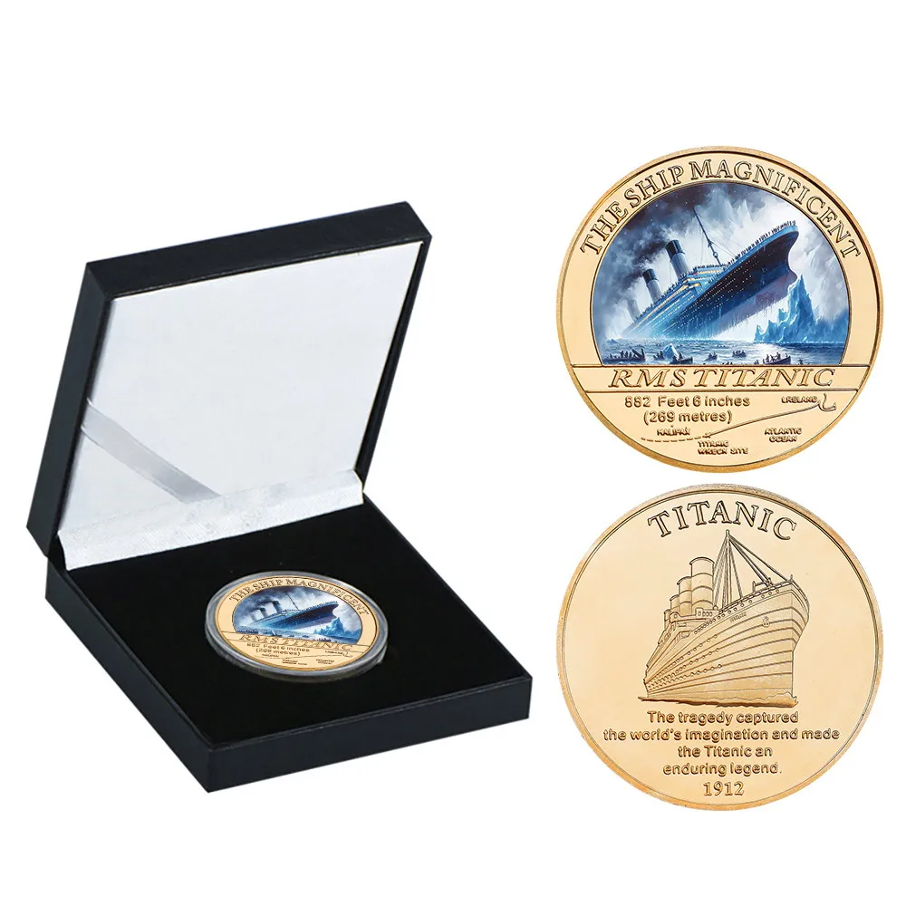PIÈCE COMMÉMORATIVE RMS TITANIC, Voyage du Titanic, plaquée or EUR 5,00 PIÈCE COMMÉMORATIVE RMS TITANIC, Voyage du Titanic, plaquée or EUR 5,00