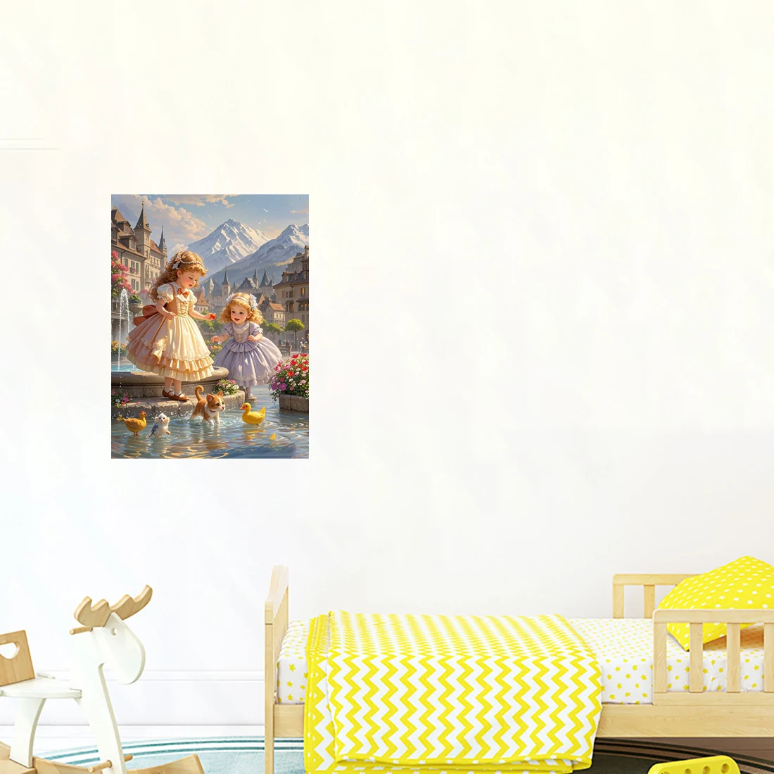 Three Ratels QHH218 Vintage vintage rural happy girl wall stickers for home decoration