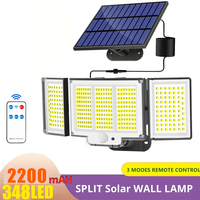 Solar Light Outdoor 348 LED Super Bright with Motion Sensor Strong Power IP65 Waterproof 3 Working Modes Garden Wall Flood Light