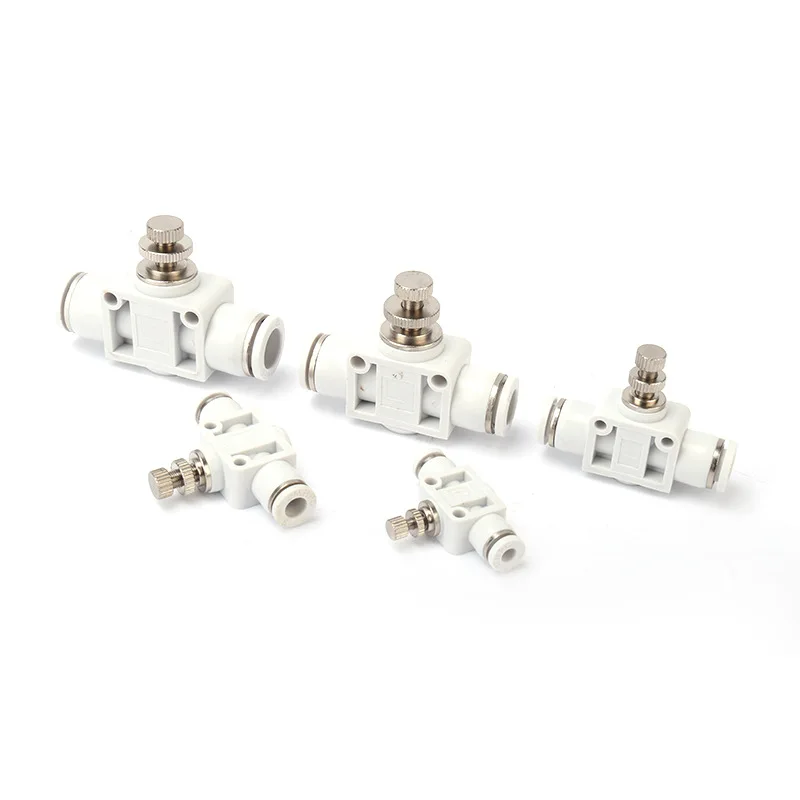 

10PCS Pneumatic throttle valve SA-4/6/8/10/12mm Pneumatic Air Connector Fitting Control Valve OD Hose Plastic Push In