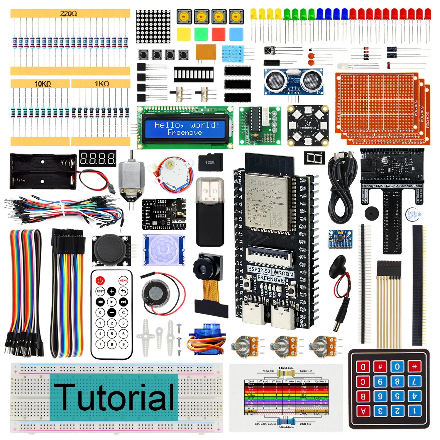 Freenove Ultimate Starter Kit for Esp32-s3-wroom CAM Wireless, Python C Java,