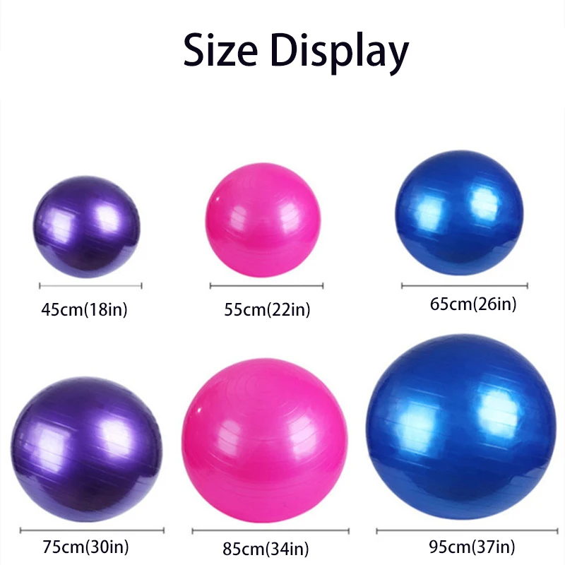 PVC Fitness Balls Yoga Ball Thickened Explosion-proof Exercise Home Equipment Balance Ball Gym Pilates 45cm/55cm Dults Children