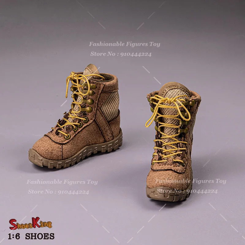 SK012 1/6 Męskie Buty Żołnierskie Ręcznie Robione Pustynne Wojskowe Buty Bojowe Piaskowe Sznurowane Ażurowe Buty Pasują na 12-calową Figurkę Model