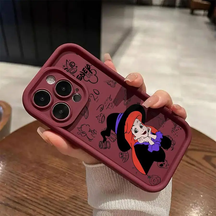 Shockproof Case for Apple iPhone 11 14 Pro Max 15 Plus 12 13 Mini XR X XS 7 8 Phone Cover Disney Princess Snow White Ariel