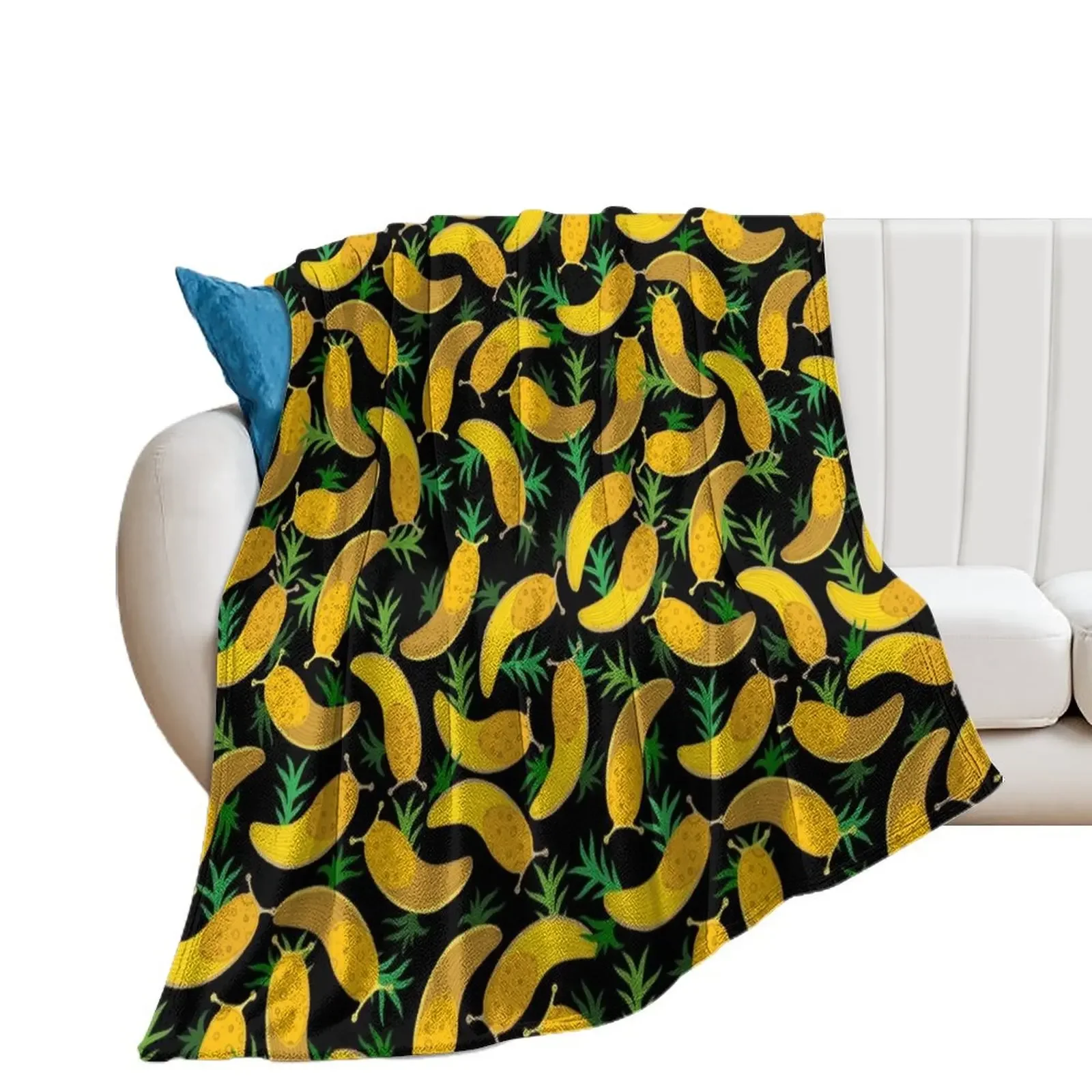 

Banana slugs on black Throw Blanket Luxury Brand for winter Blankets