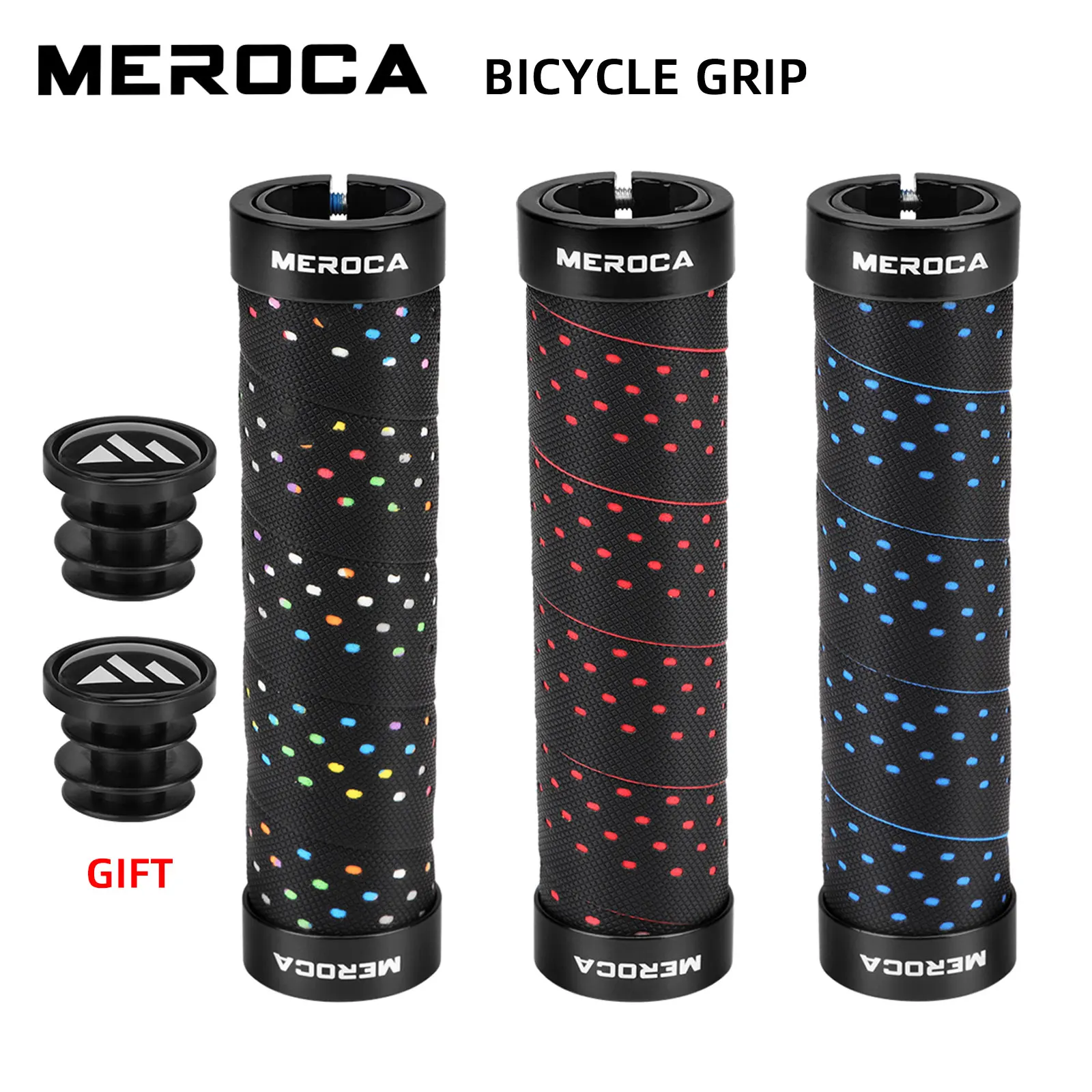 MEROCA Bicycle Grip Bicycle Accessories Non-Slip Comfortable Pu 22.2mm Diameter Mountain Bike Lockable Mtb Grip With Dust Plug