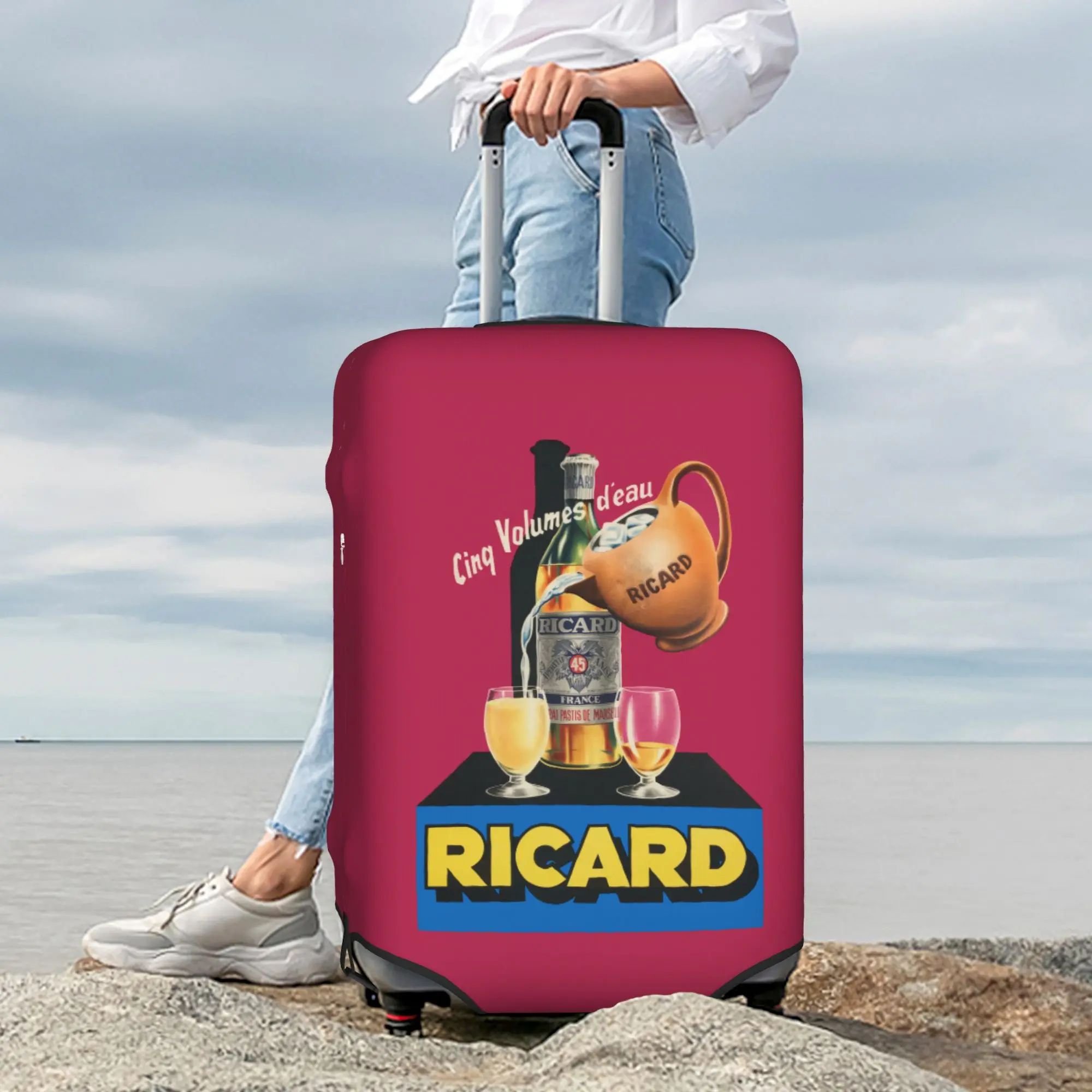 Custom Ricard Luggage Cover Protector Funny Travel Suitcase Protective Cover for 18-32 Inch