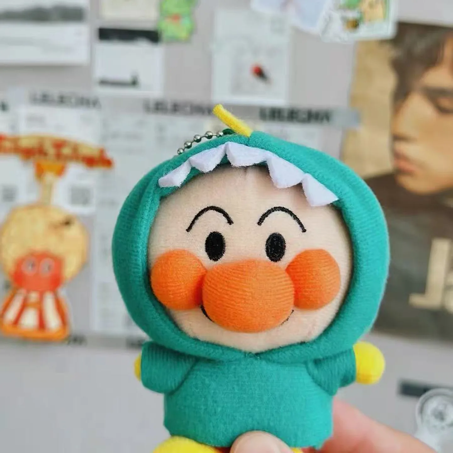 Kawaii Anime Anpanman Baikinman 플러시 장난감 키 체인 박물관 의상 공룡 시리즈 귀여운 Baikinman 액세서리 배낭 펜던트