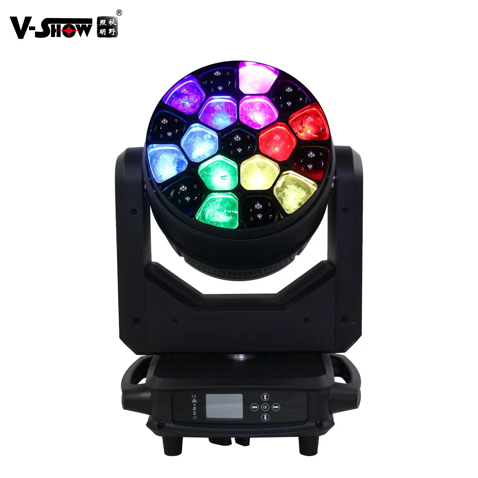 VSHOW Bee Eyes 2pcs With Case R1940L 19pcs 40W RGBW 4in1 Led Moving Head Light Beam Wash Zoom CTO Dmx Dj Disco Party Lights