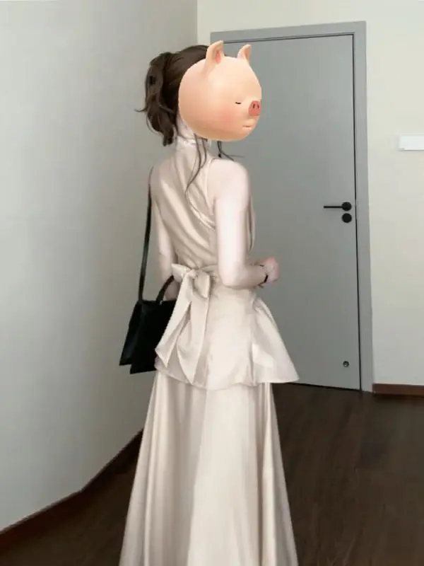 

Модный комплект в корейском стиле: топ с V-образным вырезом и юбка, удобный хлопковый костюм из двух предметов с коротким рукавом для женщин, осенний сезон