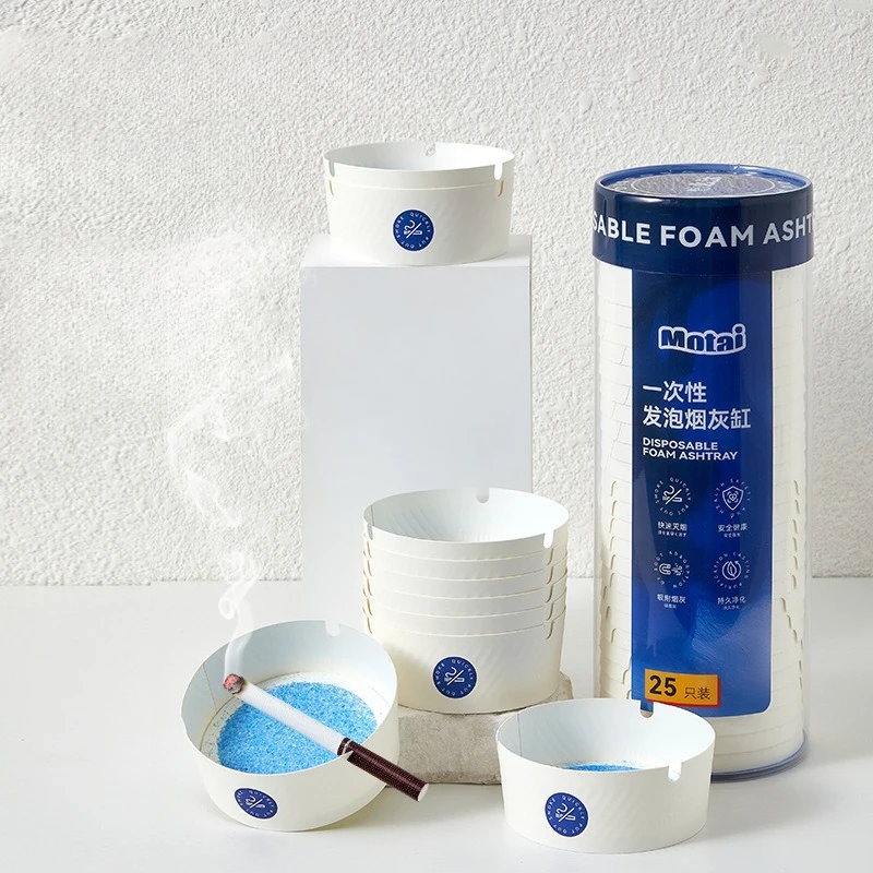 

The disposable ashtray comes with thickened smoke-extinguishing sand to prevent the smell of smoke and fly ash