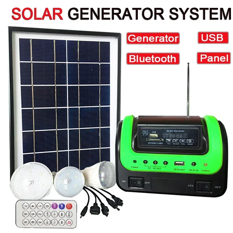 Solar Generator with Solar Panels Portable Solar Power Station Lifepo4 with Led Flashlight for Home Use Camping