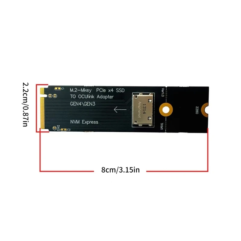 462E M.2 NVME to ocul SFF 8612 Converter for 2.5in NVME U.2(SFF 8639)SSD Adapter