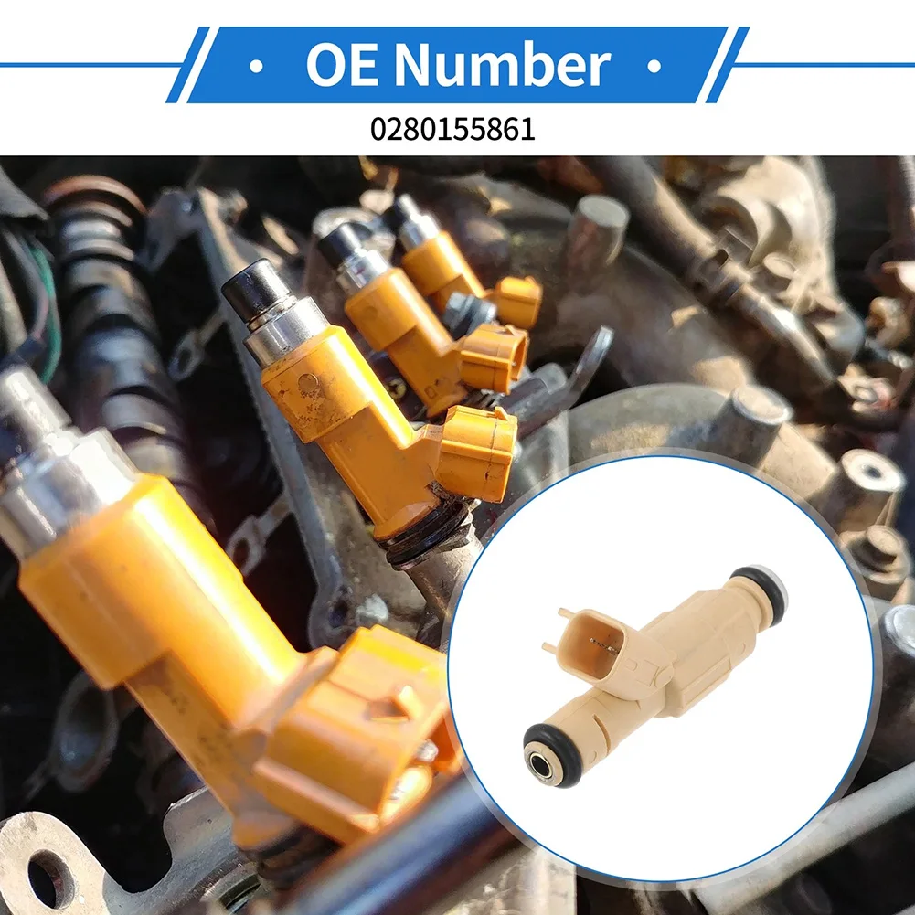 Fuel Injector 0280155861 Compatible with For Ford Explorer 5.0L 1999-2001 For Mercury Cougar 2001-2002 Mountaineer 1999-2001