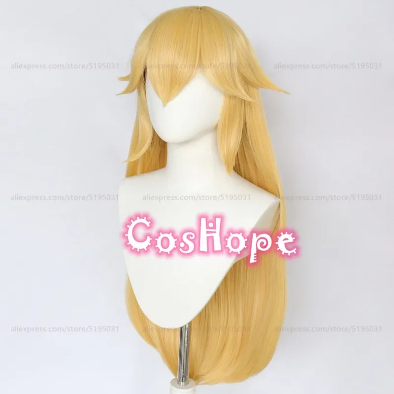 Prinses Perzik Cosplay Pruik Vrouwen Lange Rechte Goudgele Pruik Cosplay Anime Cosplay Pruiken Hittebestendige Synthetische Pruiken