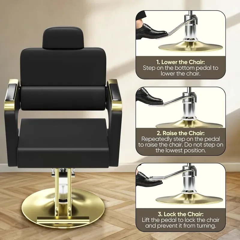 Salon Chair for Hair Stylist Barber Chair with Heavy Duty Hydraulic Pump Stylist Chair for Barbershop Silla de Barberia 360 - view 6