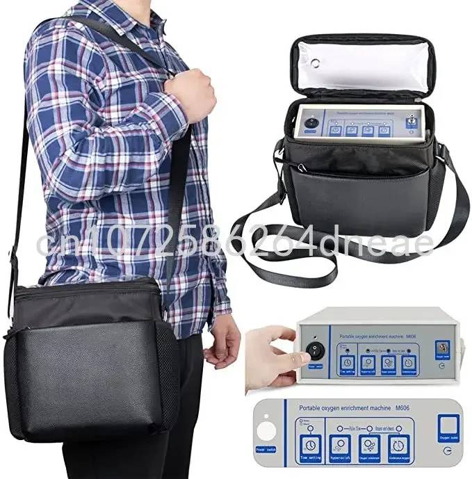 100V-240V Portable Oxygen Concentrator O2 Enrichment Machine with 2 Batteries (2 Hours Continuous Flow or 4 Hours Pulse Flow)