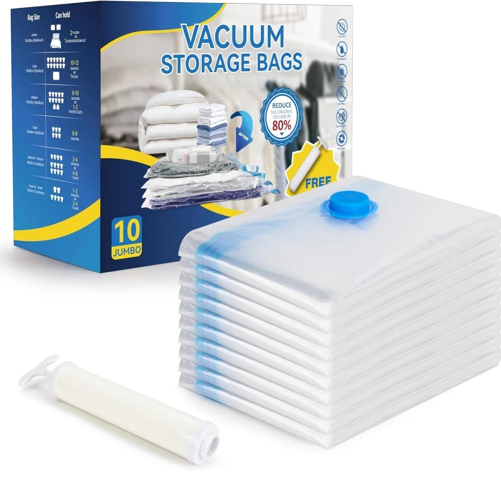 

Vacuum Sealed Bag With Manual Pump Rechargeable Pump Vacuum Storage Bag Space Saving Bag Vacuum Storage Holder Bag Hand Pump