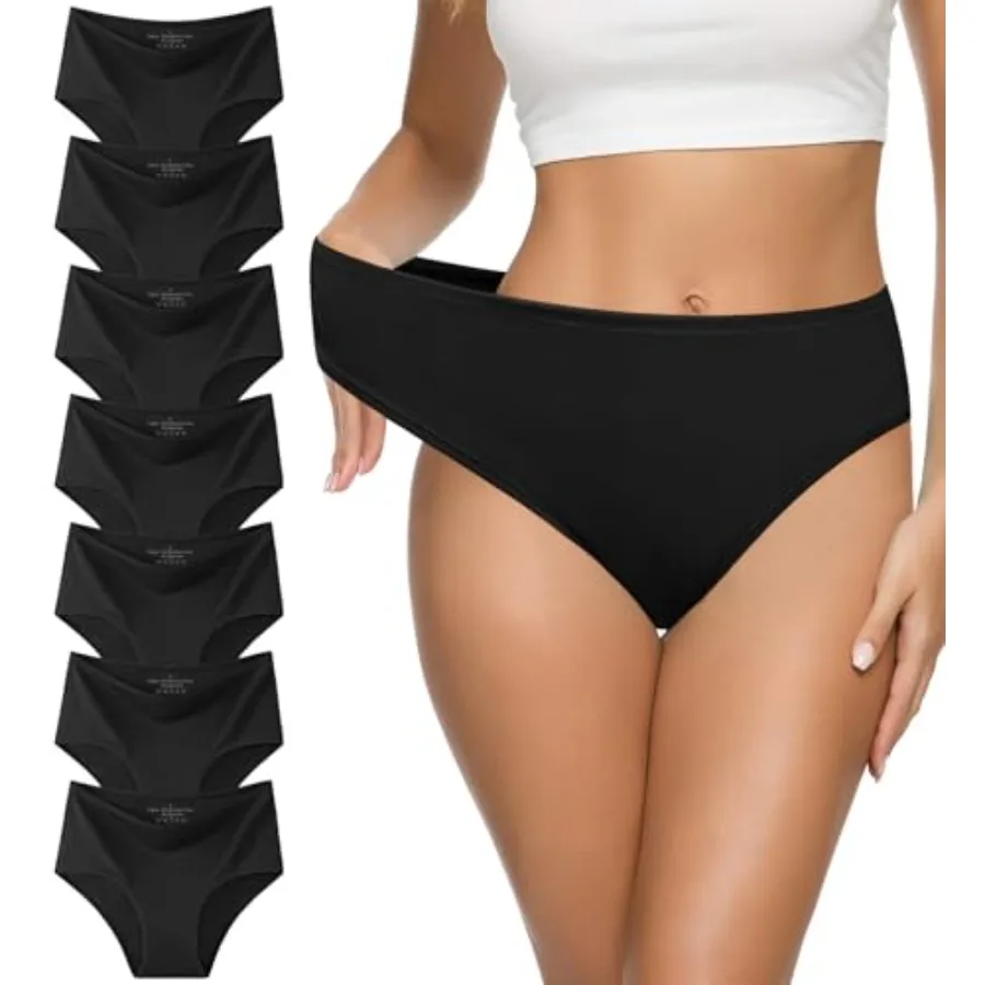 

J-pone Underwear Women Pack High Waisted Bikini Panties Womens Underwear Cheeky Breathable Hipster Panties MultiPack