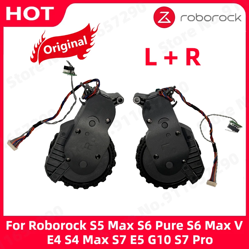 Roborock-accesorios para aspiradora S5 Max S6 Pure S6 MaxV E4 S4 Max S7 E5 G10 S7 Pro, ruedas para caminar a la izquierda y a la derecha, originales