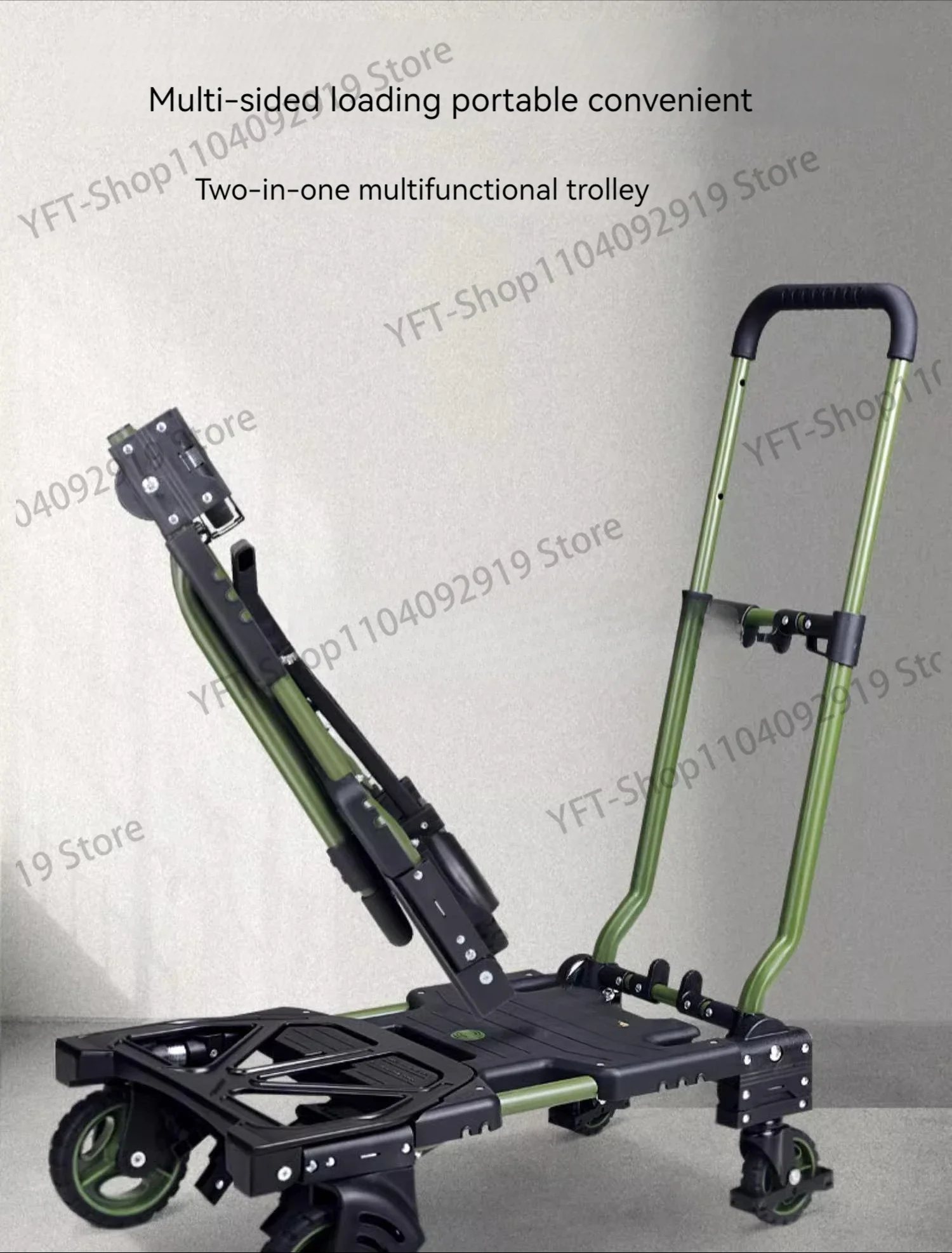 Portable Folding Luggage Cart, Outdoor Camping Wagon, Collapsible Hand Truck, Multifunction Home Use