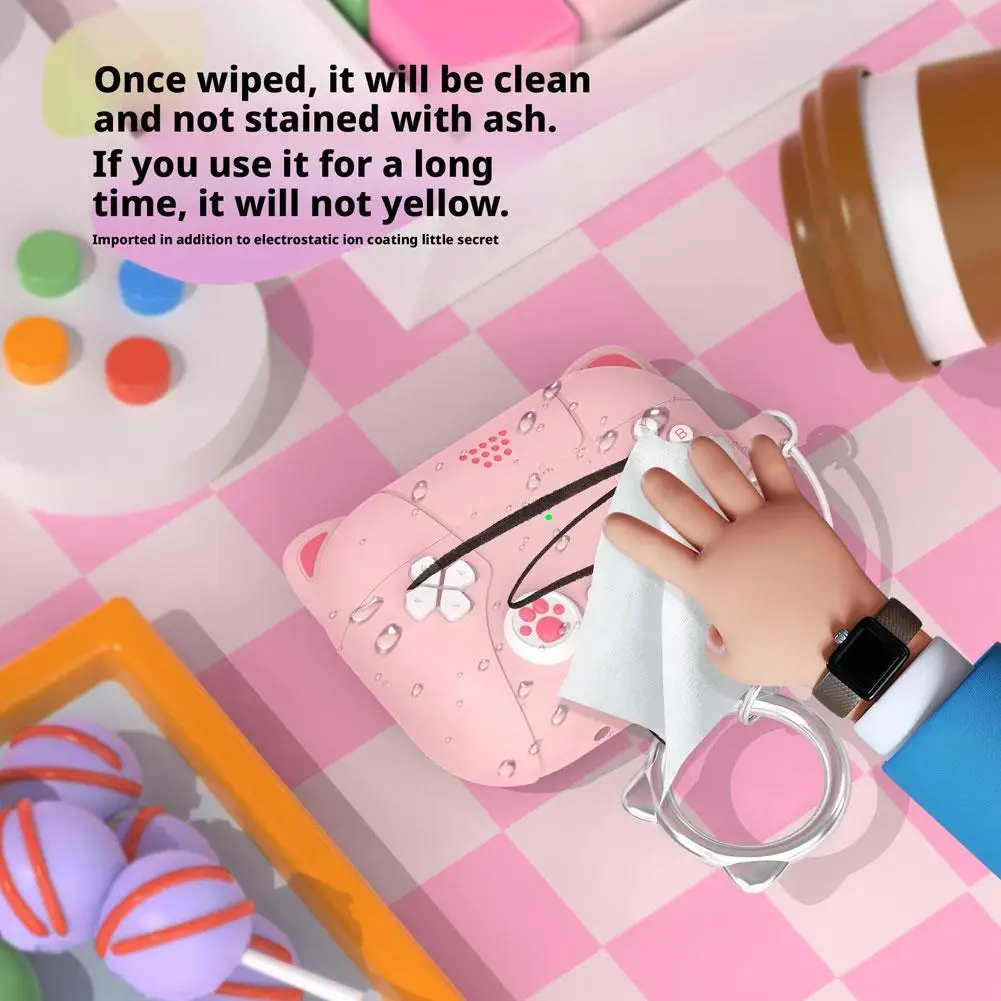 Cute Cat Paw Case for AirPods Pro 3 with Lanyard Soft Silicone Cover Shockproof Design Wireless Charging Compatible