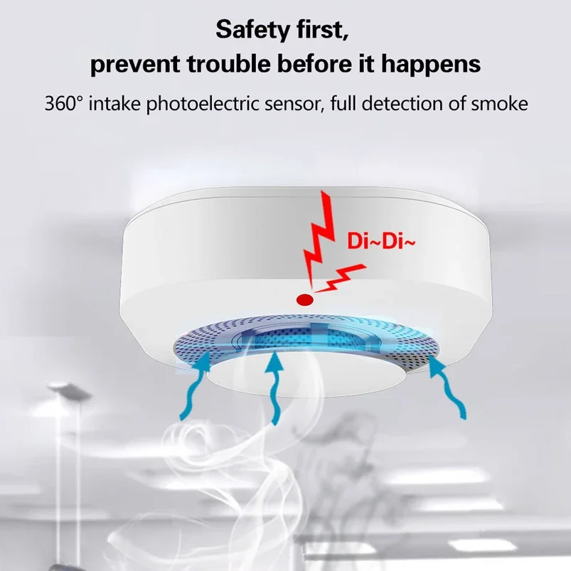Fire Protection 433MHz Smoke Detector Wireless Highly Sensitive alarm fire White Color Smoke Sensor For Home GSM Alarm System