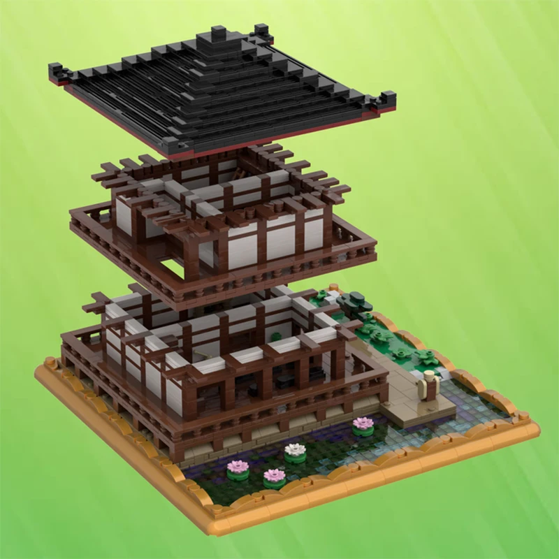 Bloc de construction MOC, nouveau produit exquis, modèle de technologie de temple Zen, jouet modulaire pour enfants, cadeau, ensemble d'assemblage à monter soi-même