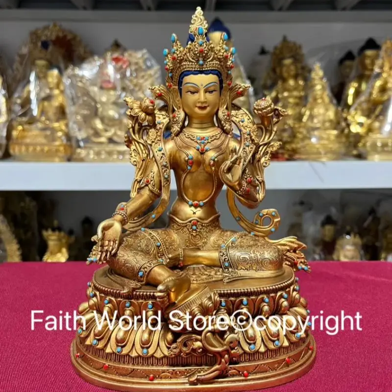 free ship 2025 5A India Buddhist scriptures Tara Bodhisattva PUSA buddha statue HOME protection Bless family temple worship