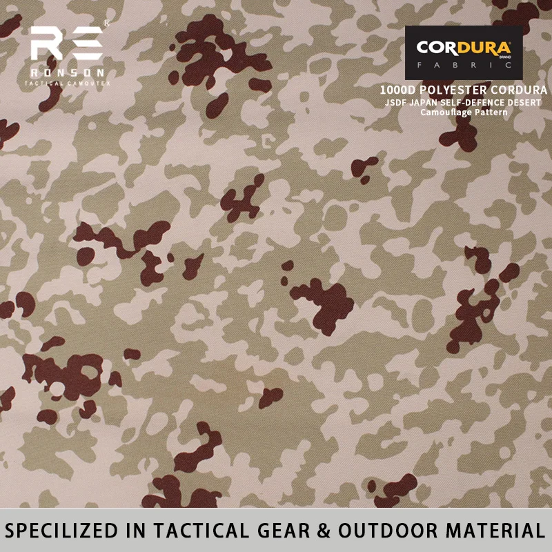 

Japanese JSDF Desert Camouflage PU Coated Tactical 1000D Polyester Cordura Fabric Durable Use for Tactical Gear Bag and Outdoor
