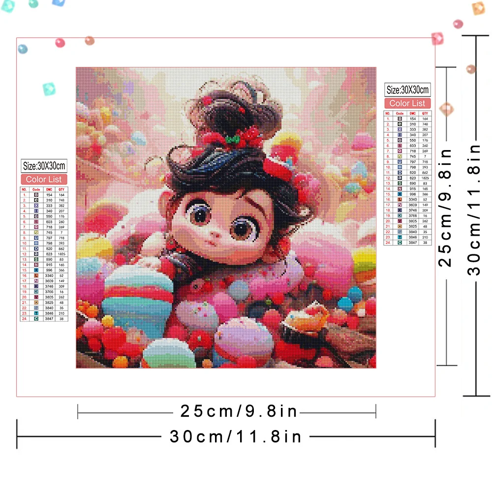 Disney Wreck-it Ralph Diamond Painting Little Girl Vanellope Full Embroidery Cartoon Set Handmade Gift Pictures of Rhinestones