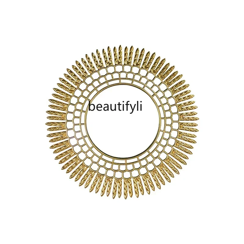 

FG10new styelDecorative mirror American living room wall hanging soft decoration Edge mirror Creative entrance fireplace