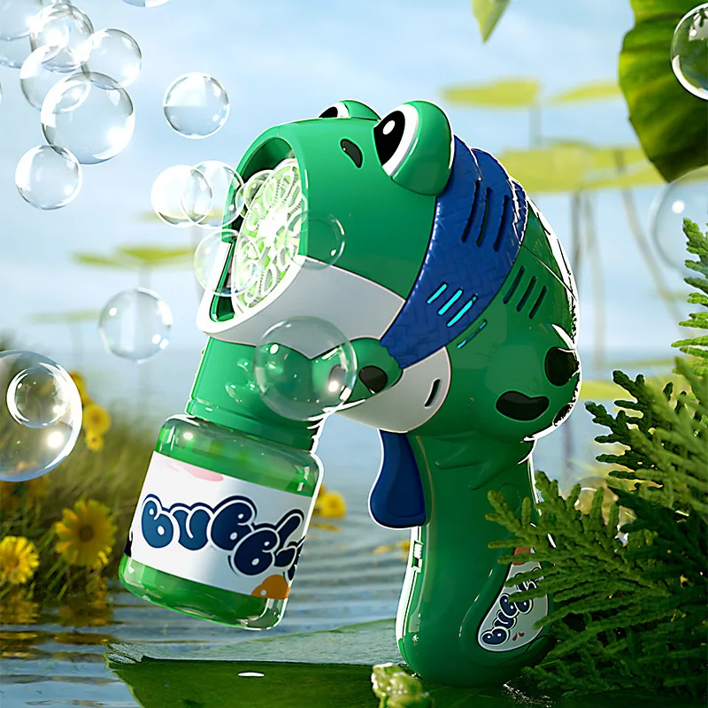 Frog Handheld  Electric Bubble Gun Kids Toy Bubbles Machine Automatic Soap Blower  Outdoor Games Boys And Girls Gift